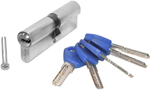 Цилиндр Apecs EM-80-NI (CIS) 40x40 ключ-ключ 80 мм хром