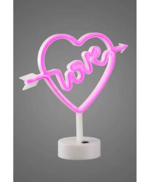 Настольная лампа Luna Neo Love 1x1,7 Вт без цоколя розовый