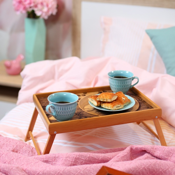 Таця на складаних ніжках міні Кава, серце 38,5x26x4 см