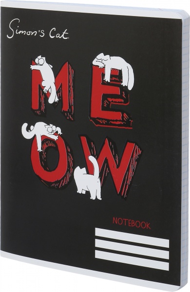 Тетрадь школьная 3 96 листов в клетку Simon's Cat