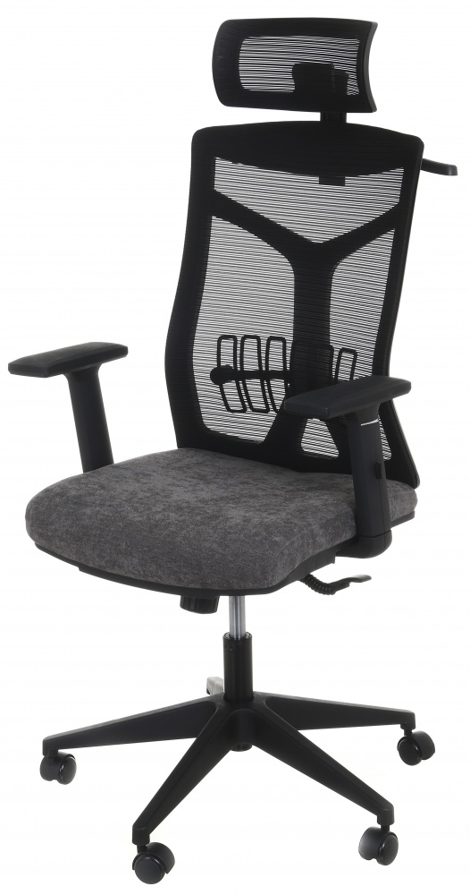 Кресло офисное Центр Меблів Тонго 64,5х70х124 см серый/черный