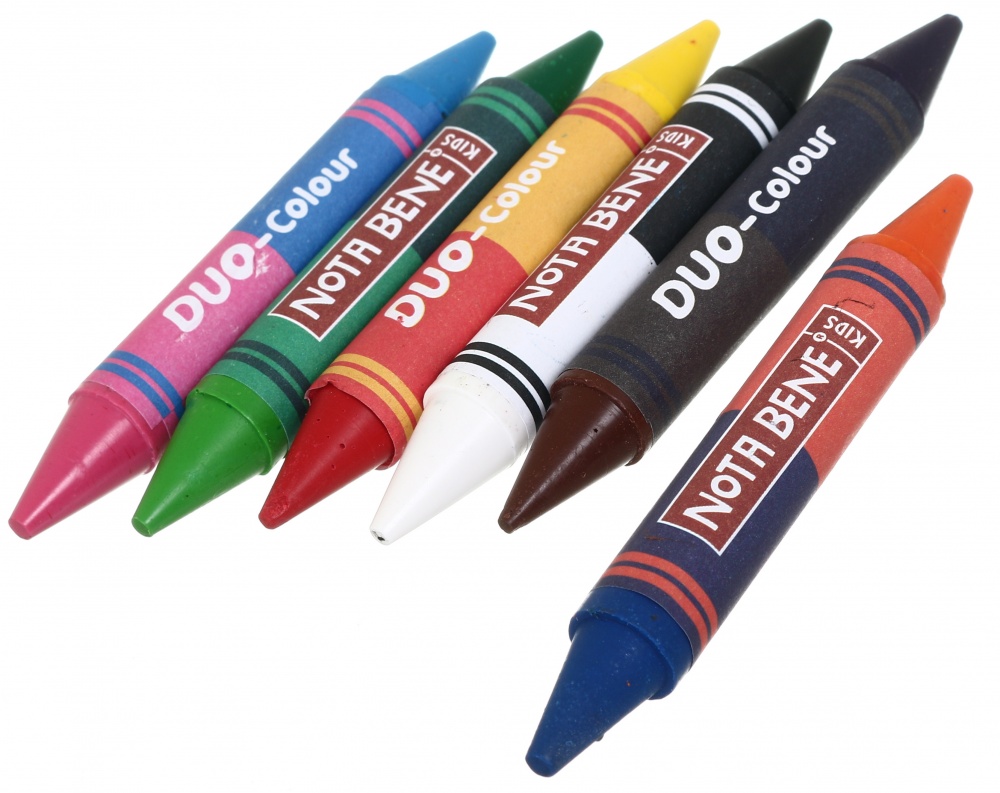 Карандаши восковые Jumbo двухсторонние 12 цветов 6 шт Nota Bene