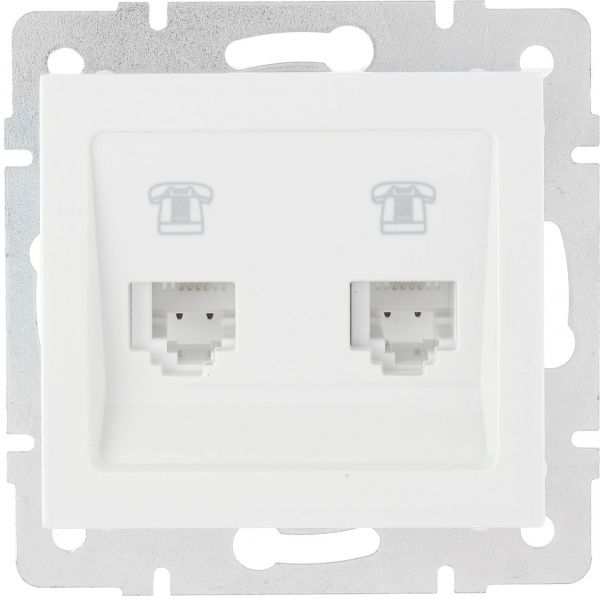 Розетка телефонная двойная Lezard Rain белый 703-0288-138