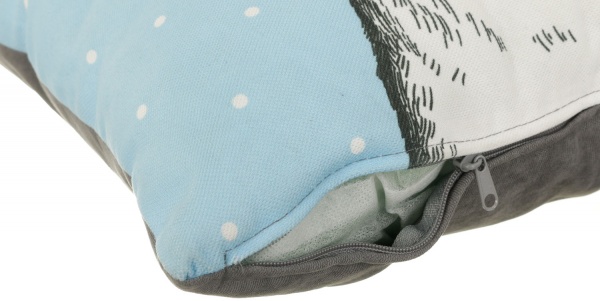 Подушка декоративна Щасливий хаскі 36,5x36,5 см блакитний Orner 