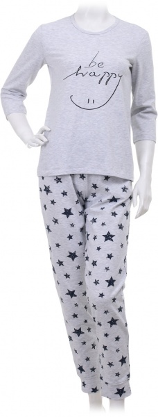 Костюм домашній жіночий Flis clothes Нічна зірочка 2 р. XL чорний із сірим 