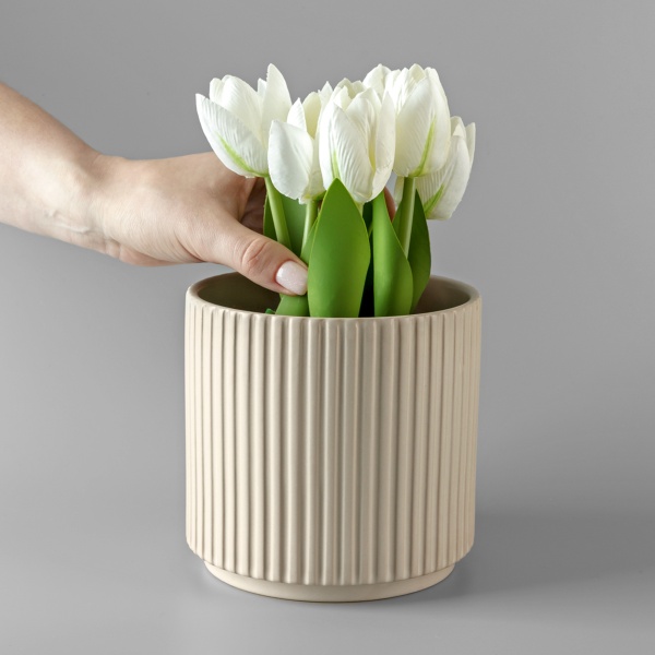 Ваза-кашпо МВМ DH-FLOWERS-24 M BEIGE 13 см Бежевий 