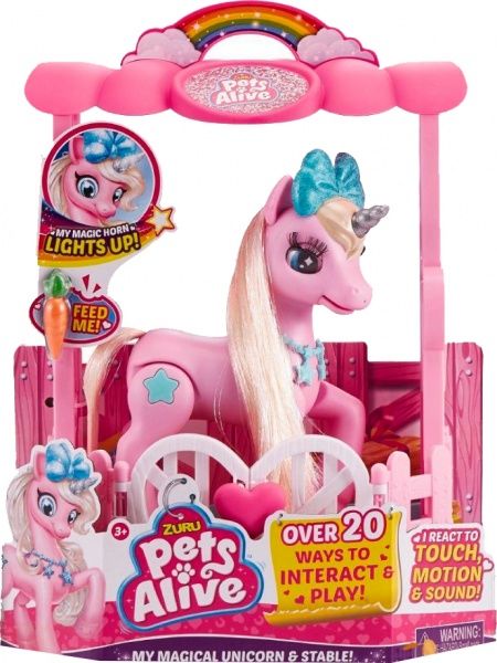Игрушка интерактивная PETS ALIVE Розовый Единорог в домике 9502P