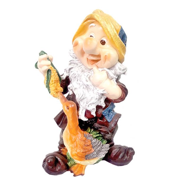 Фигура декоративная Гном с гусем NF 29366-3 28х20х49 см