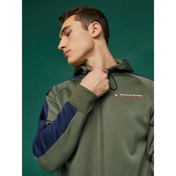 Джемпер Tommy Hilfiger BLOCK FLEECE FULL ZIP HOOD S20S200271302 р. XL оливковий