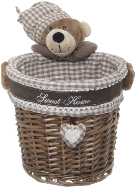 Корзина плетеная с текстилем детская 28х26 см JMA16-10TK-2 