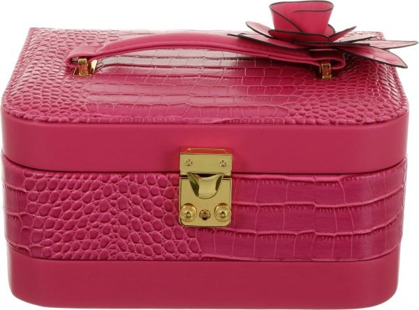 Шкатулка для украшений розовая 23х17х11.5 см Delux