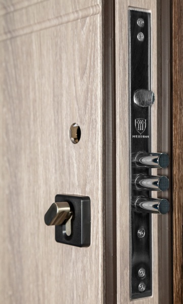 Двері вхідні Revolut Doors В-617 модель 234-237 дуб тютюн / дуб немо срібний 2050x950 мм ліві