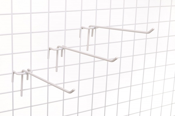 Крючок на сетку одинарный 200 мм 10шт. белый