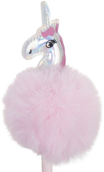 Ручка шариковая Пушистый свет розовый единорог 