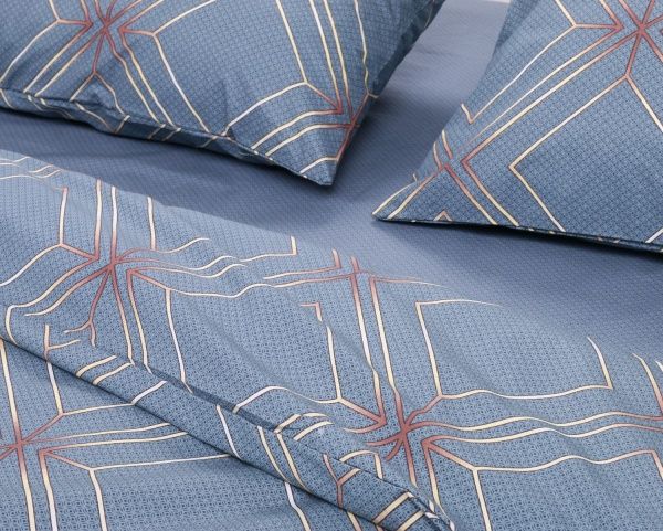 Комплект постельного белья Геометрия 2,0 голубой La Nuit 