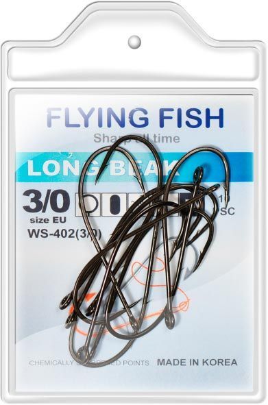 Крючок Flying Fish рыболовный LONG BEAK №3/0 0,65 г 10 шт. WS-402(3/0)