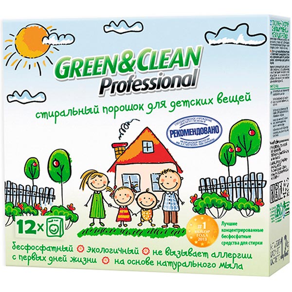 Стиральный порошок для машинной стирки Green&Clean для детских вещей 1,2 кг