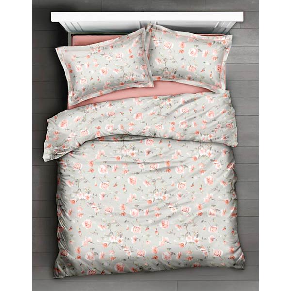 Комплект постільної білизни Roses1,5 рожевий із сірим La Nuit 