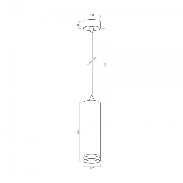 Світильник підвісний Videx SPF05D 1x35 Вт GU10 чорний 26836 