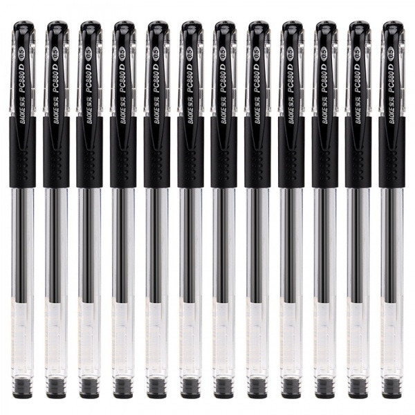 Ручка гелевая Baoke 0.5 мм с грипом черная (PC880D/F-black) 