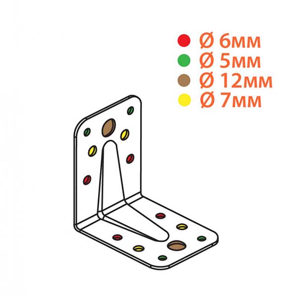 Уголок перфорированный Kolchuga равносторонний 80x80x60 мм 2,5 мм