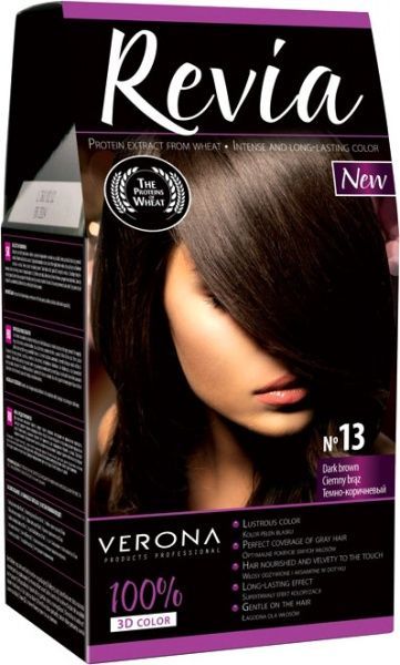 Фарба для волосся Verona REVIA 3D color №13 темно-коричневий 50 мл