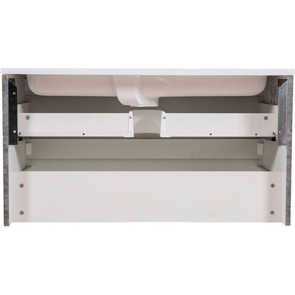 Тумба підвісна Aqua Rodos Акцент серый мрамор с умывальником Альфа 80