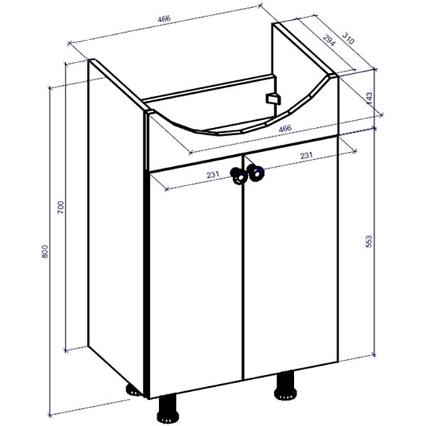 Тумба напольная Грейд-Плюс Вудмикс 50 под умывальник Cersania 50