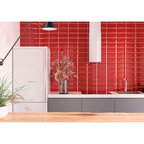 Плитка Golden Tile Metrotiles 469061 червоний 100х200 мм