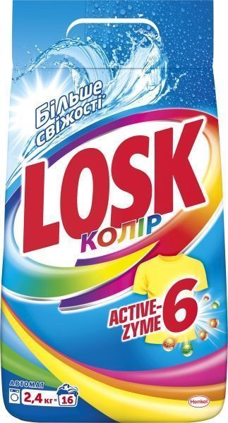 Стиральный порошок для машинной и ручной стирки Losk Колор 16 циклов 2,4 кг