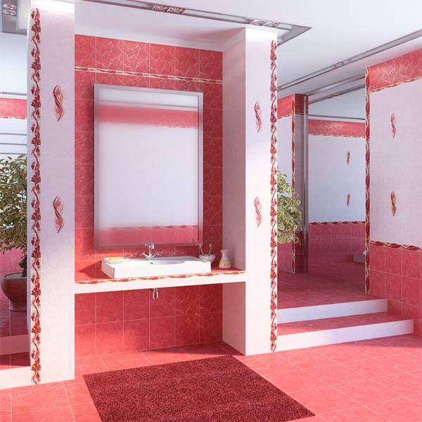 Плитка Golden Tile Олександрія темно-рожева В15063 200х300 мм 2 гатунок