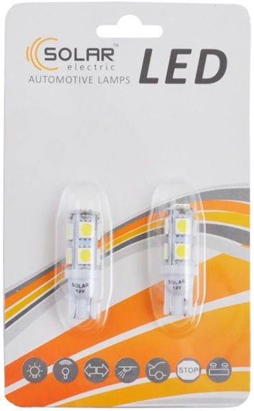 Лампа світлодіодна LED Solar SMD white LS277_B2 T10 W2.1x9.5d 12 В