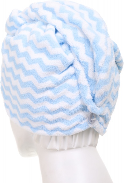 Чалма Zigzag 25x65 см голубой с белым Luna 