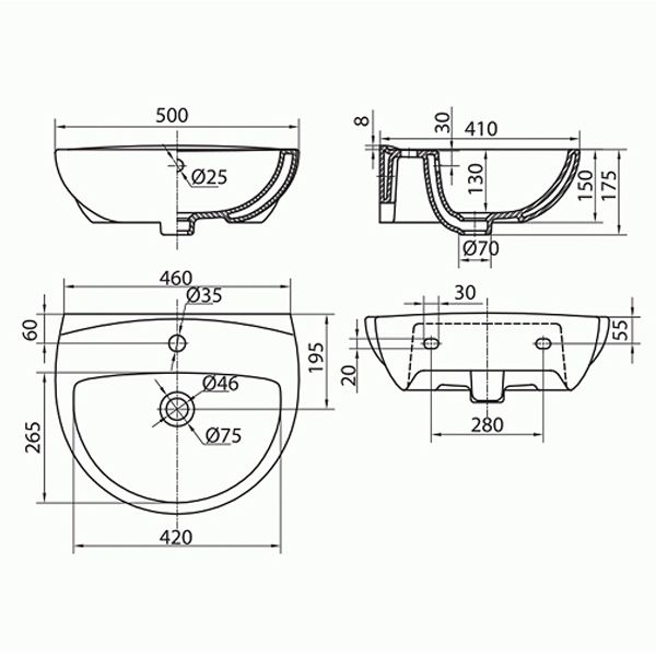Умывальник Kolo Freja 50 L71150000