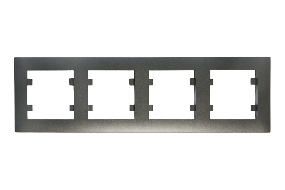 Рамка четырехместная Makel Rizz горизонтальная дымчатый 88050704