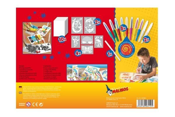 Фломастеры-аэрографы Malinos BLOpens Magic 10+1 шт.