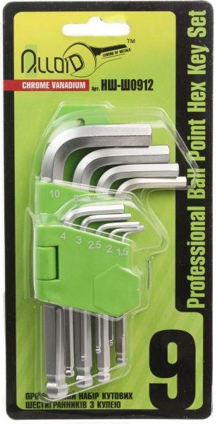 Набор ключей шестигранных Alloid НШ-Ш0912