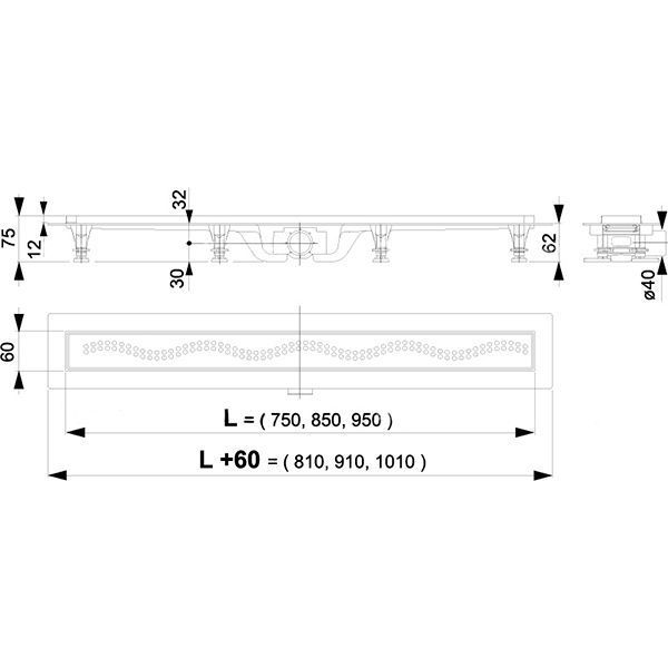 Душевой канал Alcaplast APZ8- 950M