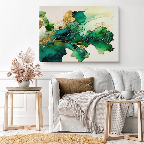 Картина на полотні Зелена фарба 80x110 см WS Holst 2180420239 