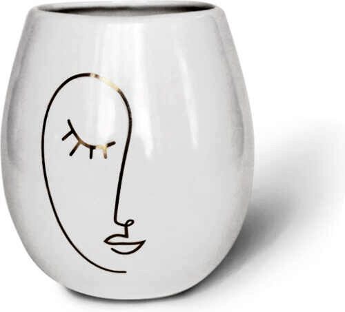 Ваза керамічна біла із деколлю UA 706-18 Eterna