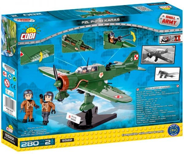 Конструктор Cobi Вторая Мировая Война Самолет PZL Карась P-23B COBI-5522