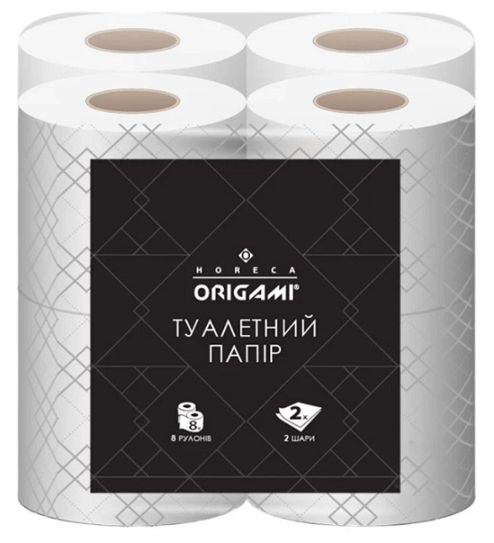 Туалетний папір Origami Horeca білий двошаровий 8 шт.