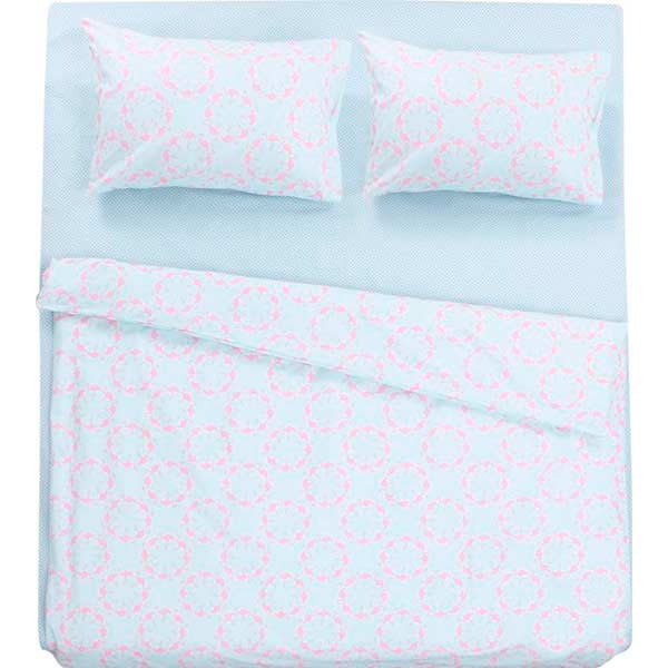 Комплект постельного белья Фламинго 2,0 голубой с розовым UP! (Underprice) 