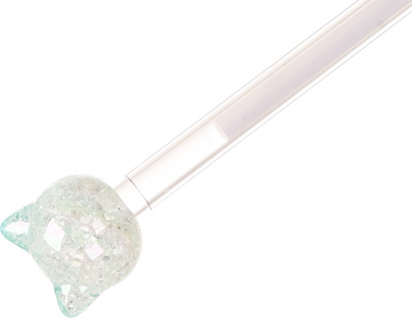 Ручка гелевая Хрустальный котик голубая 