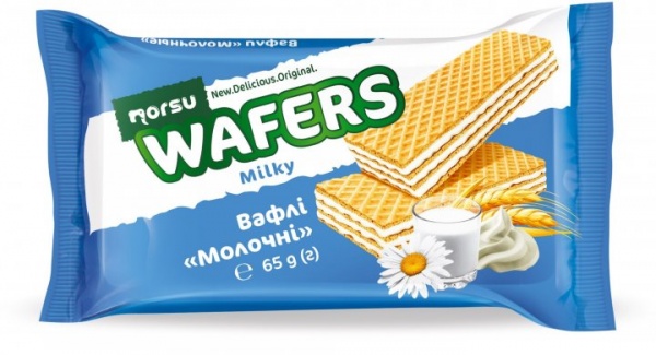 Вафлі ТМ Norsu Молочні 65 г 