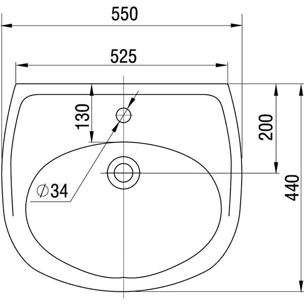 Умивальник Керамін Омега N 55 см чорний