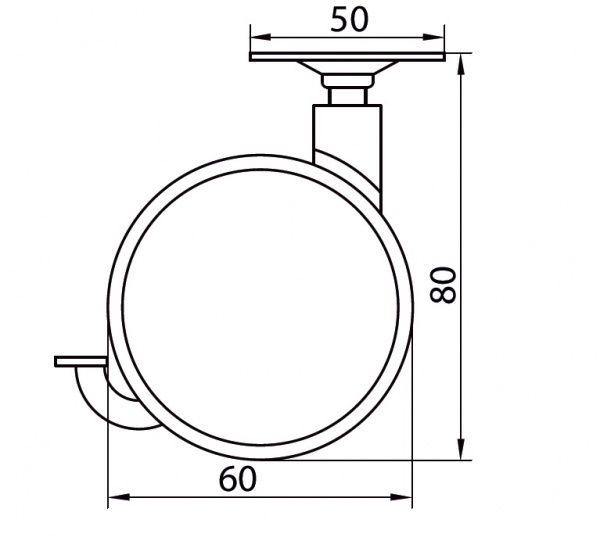 Ролик меблевий D-60 мм з майданчиком і гальмом червоний DC