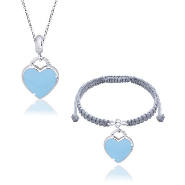 Серьги-пусеты UMa&UMi Сердце голубое