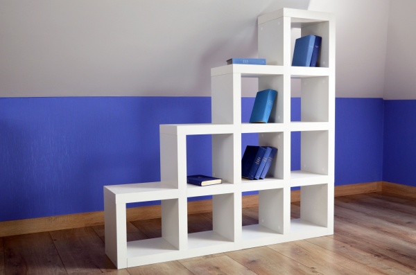 Стеллаж двухсторонний Inteo Кубус Стойка 4х4 1410x1410x290 мм белый 