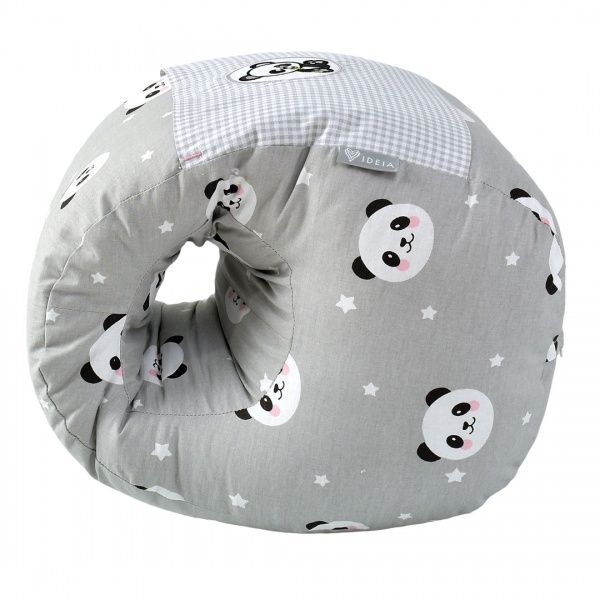 Подушка для годування Mini Панда 30х28х30 см сіра IDEIA